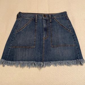 Frayed Denim Skirt